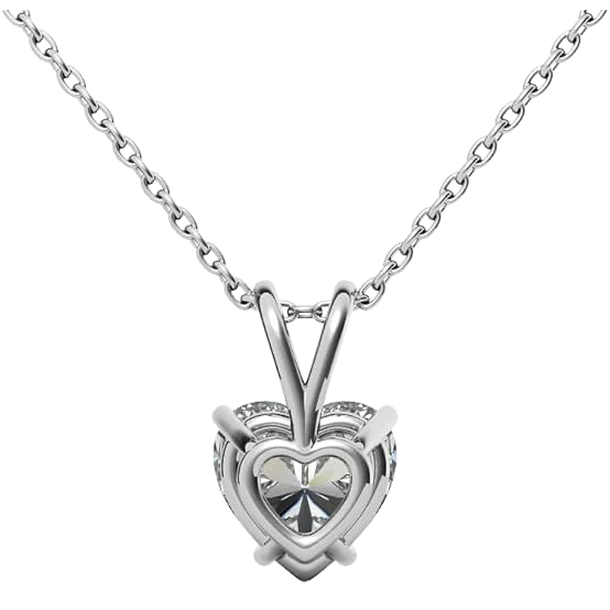 Heart Shape Lab Grown Diamond Pendant Necklace 2 Carats White Gold 14K GIA CERTIFIED