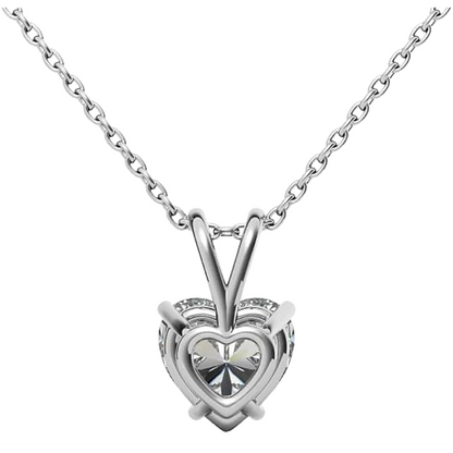 Heart Shape Lab Grown Diamond Pendant Necklace 2 Carats White Gold 14K GIA CERTIFIED