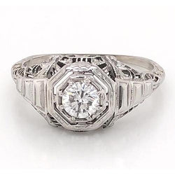 Real  Hexagon Diamond Wedding Ring