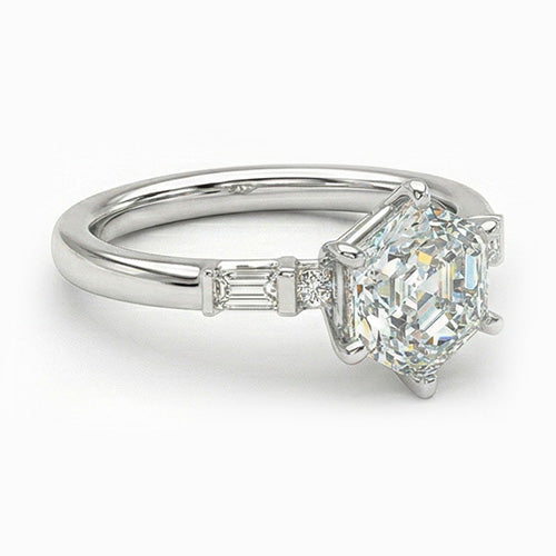 Hexagon Cut Natural Real Diamond ( Not Lab Grown ) Ring for Women