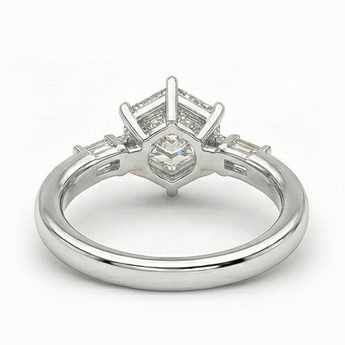Hexagon Cut Natural Real Diamond ( Not Lab Grown ) Ring for Women