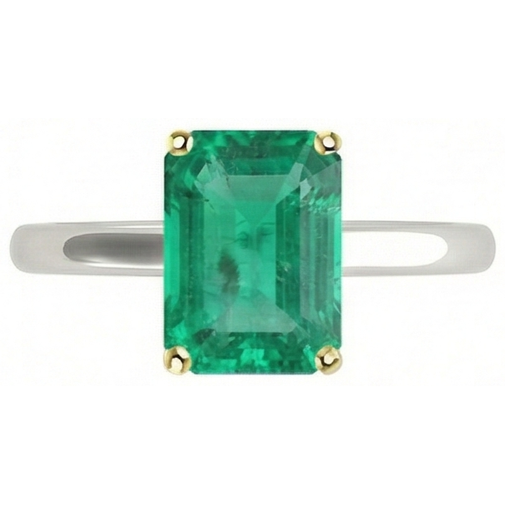 Natural Real ( Not Lab Grown ) Hidden Halo Engagement Ring Green Emerald GIA Dainty Jewelry