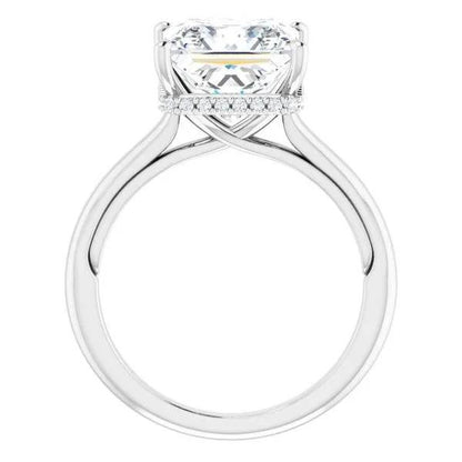 Hidden Halo 10.25 Carat Big Princess Lab Grown Diamond Ring