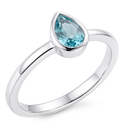 High-End Neon Paraiba Precious Stone Ring 1 ct – 14K White Gold