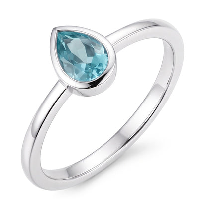 High-End Neon Paraiba Precious Stone Ring 1 ct – 14K White Gold
