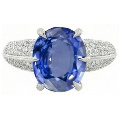 natural round sapphire 2.50ct ring front view