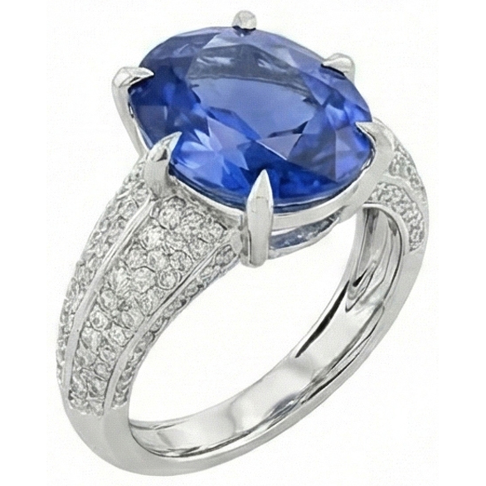 natural round sapphire 2.50ct ring close up detail