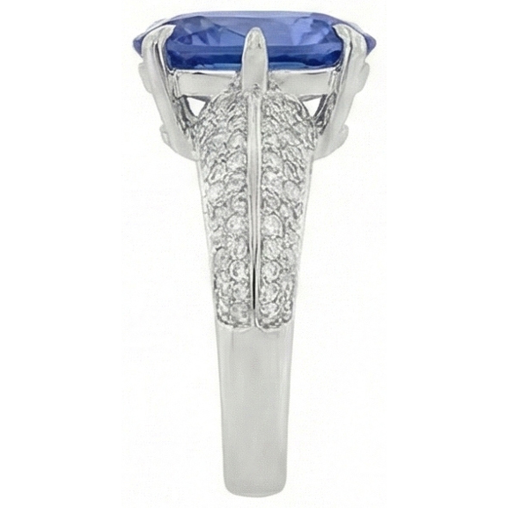 natural round sapphire 2.50ct ring profile view