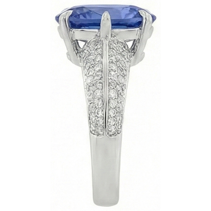 natural round sapphire 2.50ct ring profile view