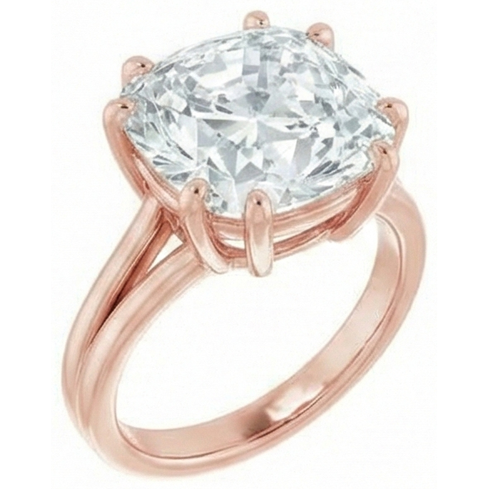 Huge 8 Carat Cushion Natural Real Diamond ( Not Lab Grown ) Ring