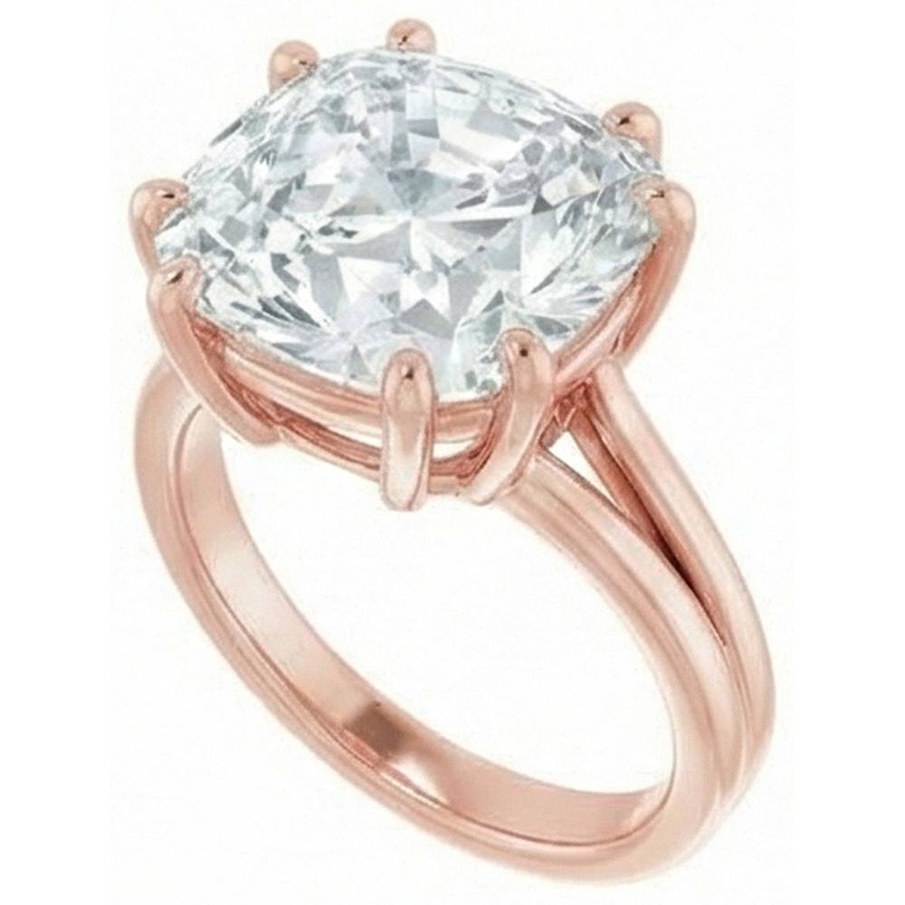Huge 8 Carat Cushion Natural Real Diamond ( Not Lab Grown ) Ring