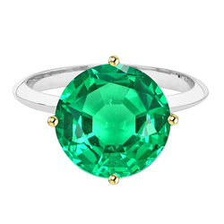 Huge Green Emerald Ring Solitaire Jewelry