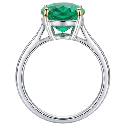 Natural Real ( Not Lab Grown ) Huge Oval Cut Green Emerald GIA Solitaire Ring