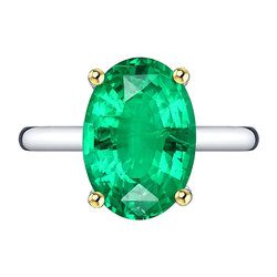 Natural Real ( Not Lab Grown ) Huge Oval Cut Green Emerald GIA Solitaire Ring