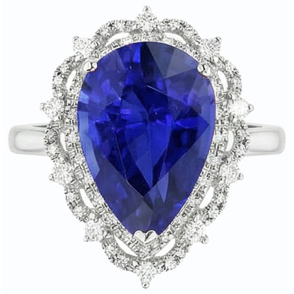 Huge Sapphire Natural Earth Mined Diamond Ring