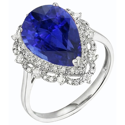 Huge Sapphire Natural Earth Mined Diamond Ring