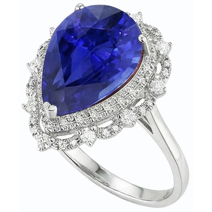 Huge Sapphire Natural Earth Mined Diamond Ring