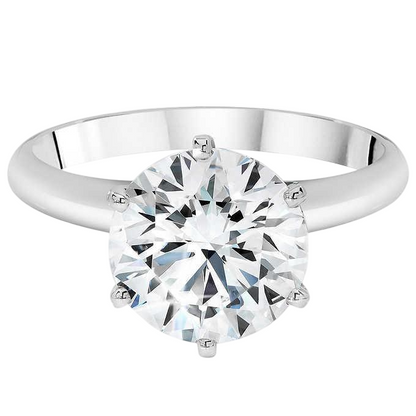 Huge 10 Carat 14K Gold Round Lab Grown Diamond Ring