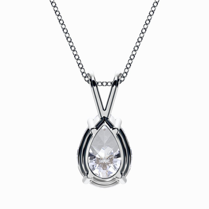 Huge Pear Lab Grown Diamond 4 Carat Pendant Jewelry Gold Necklace