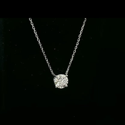 Huge Round GIA CERTIFIED 4 Carat Lab Grown Diamond Pendant Jewelry White Gold