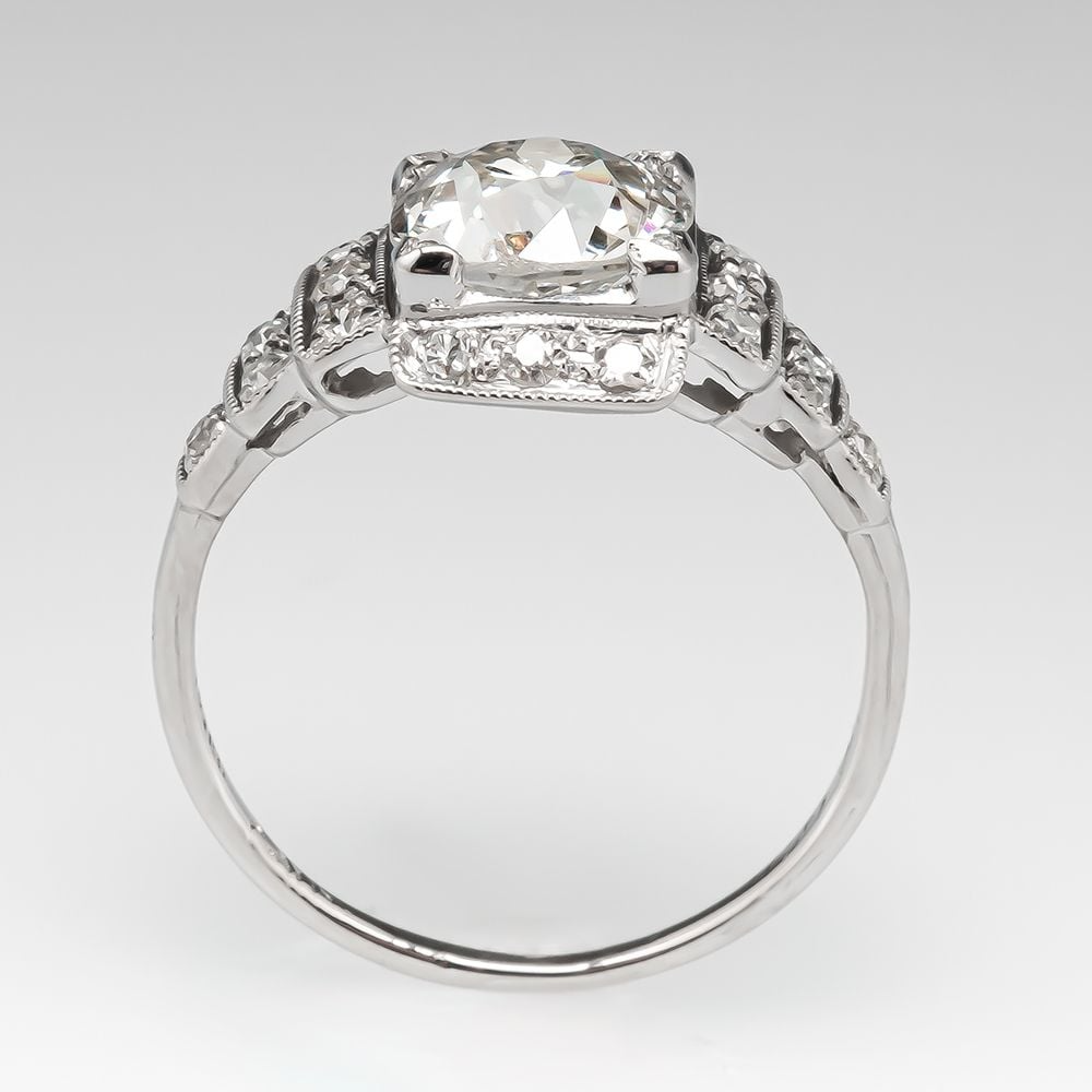 Huge Round Old Miner Halo Lab Grown Diamond Ring 14K White Gold 11.5 Carats