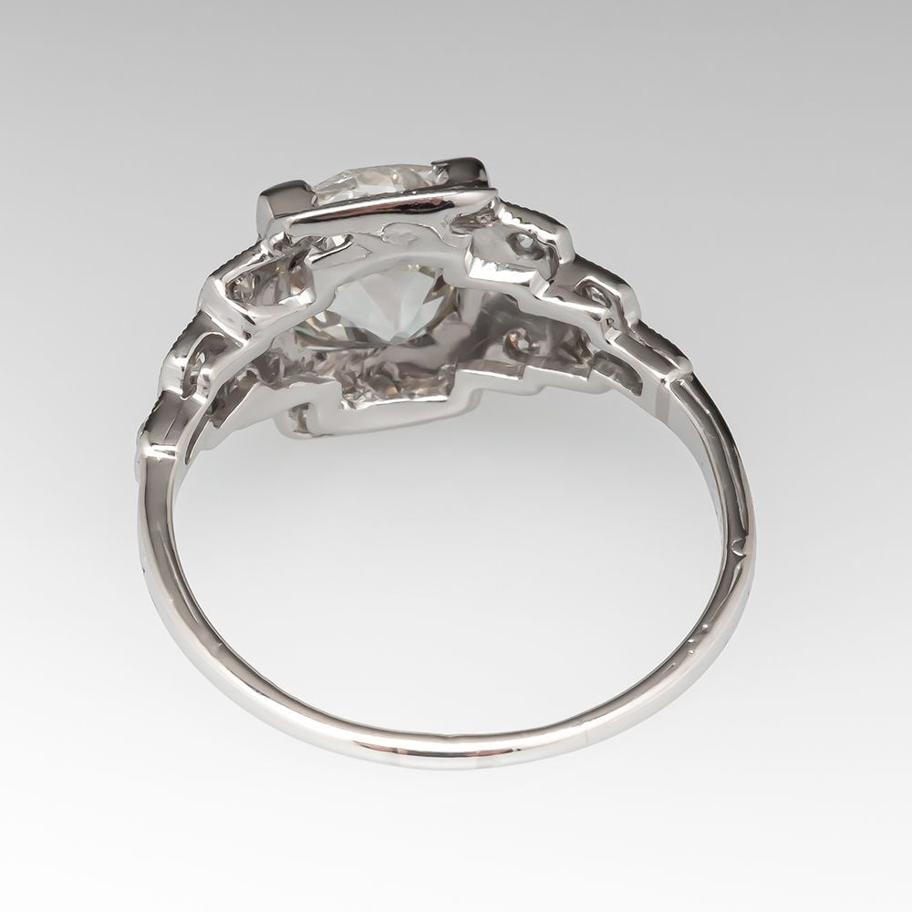 Huge Round Old Miner Halo Lab Grown Diamond Ring 14K White Gold 11.5 Carats