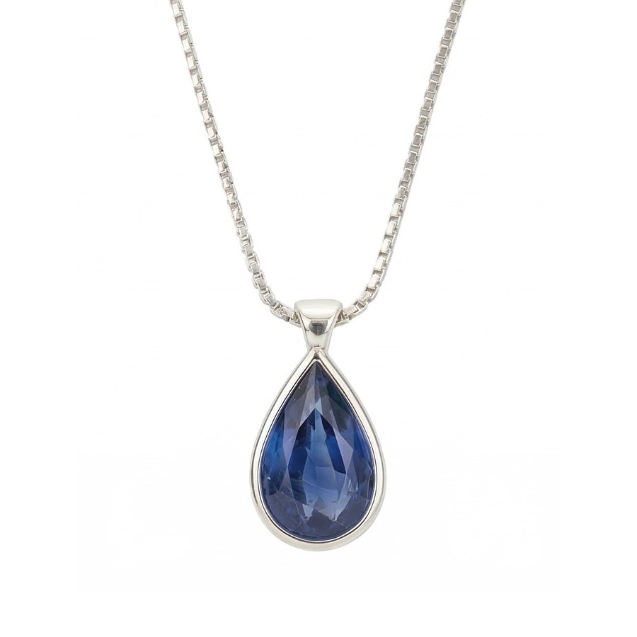 IGI CERTIFIED Bezel Cornflower Blue Sapphire Pendant For Men