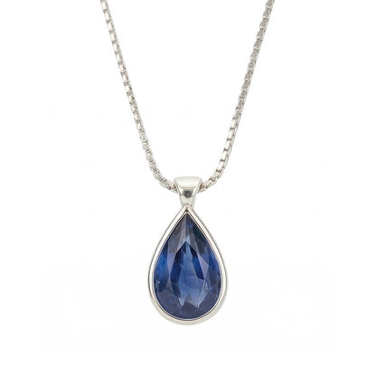IGI CERTIFIED Bezel Cornflower Blue Sapphire Pendant For Men