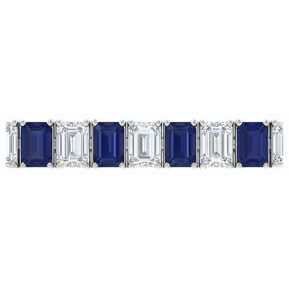 IGI CERTIFIED Blue Sapphire Emerald Cut Tennis Bracelet 12 Carats Jewelry New
