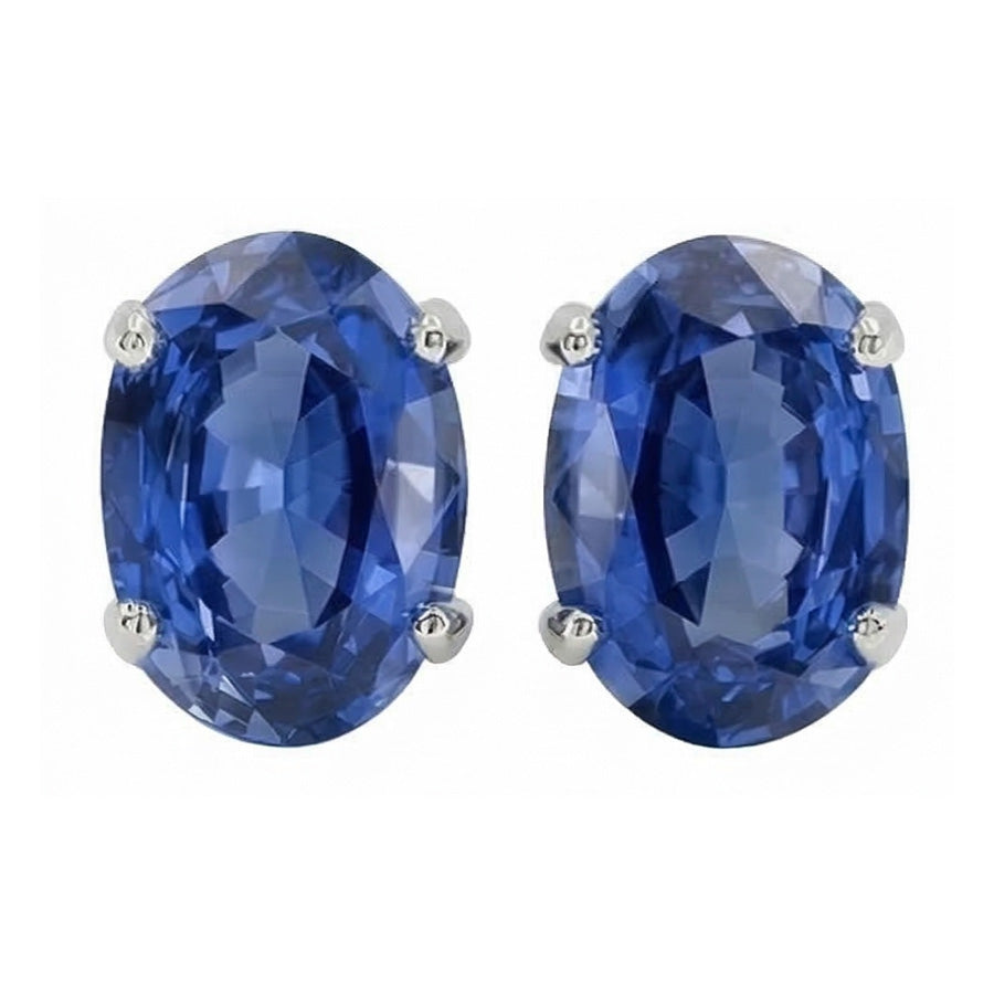 IGI CERTIFIED Ceylon Color Sapphire 8 Ct. Studs Post Pair Earring White Gold 14K Jewelry