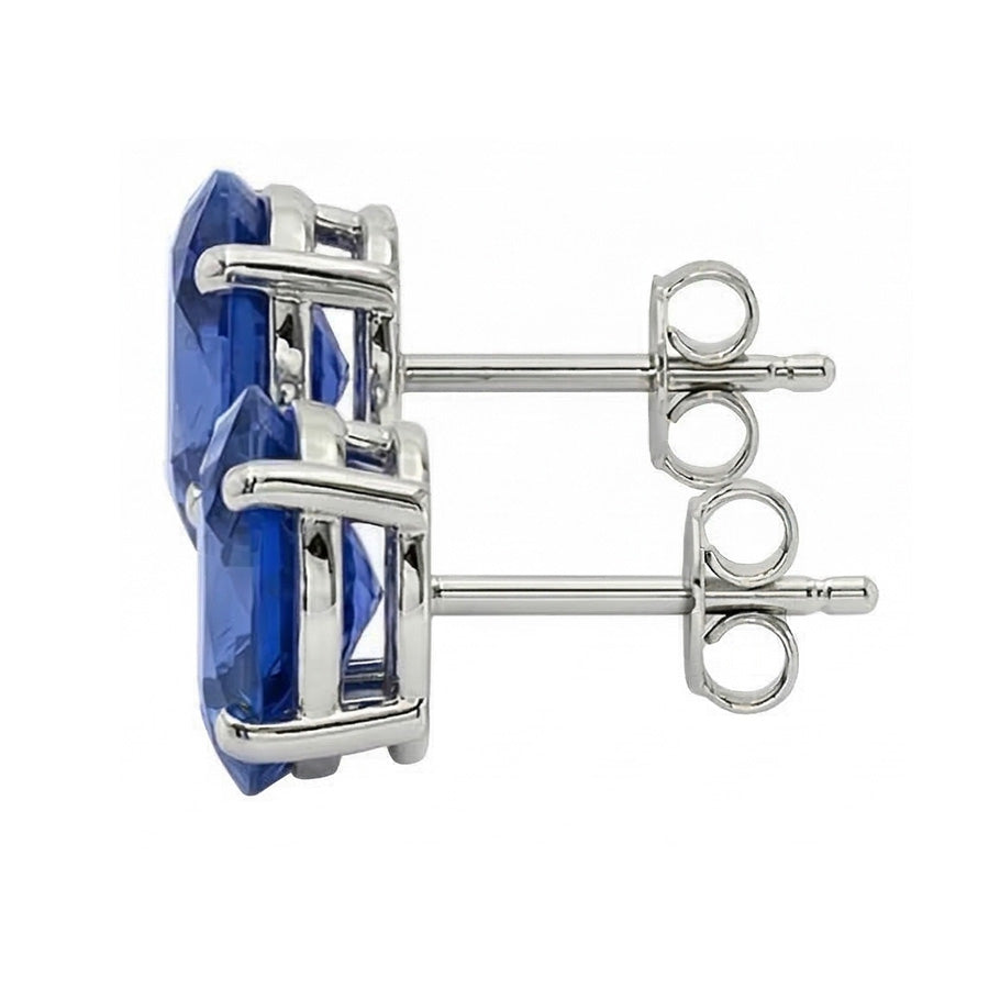 IGI CERTIFIED Ceylon Color Sapphire 8 Ct. Studs Post Pair Earring White Gold 14K Jewelry