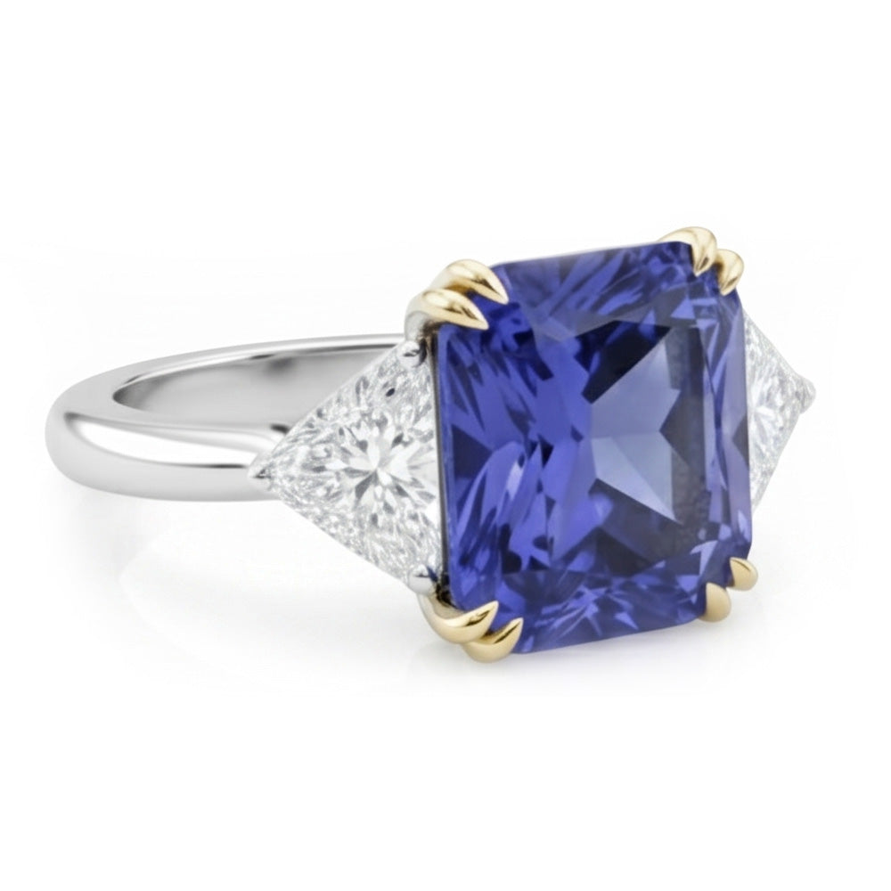 IGI CERTIFIED Diamond Sapphire 7 Carat Engagement Ring