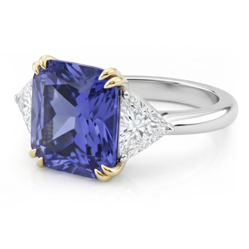 IGI CERTIFIED Diamond Sapphire 7 Carat Engagement Ring