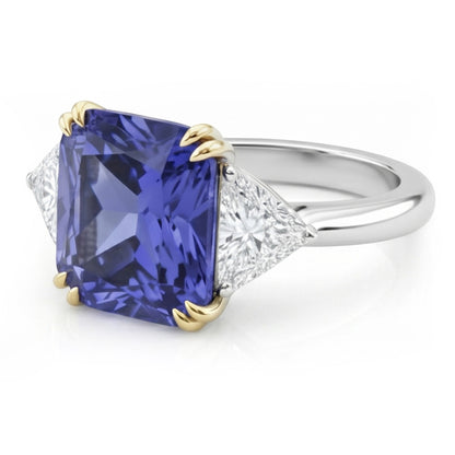 IGI CERTIFIED Diamond Sapphire 7 Carat Engagement Ring