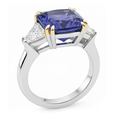 IGI CERTIFIED Diamond Sapphire 7 Carat Engagement Ring