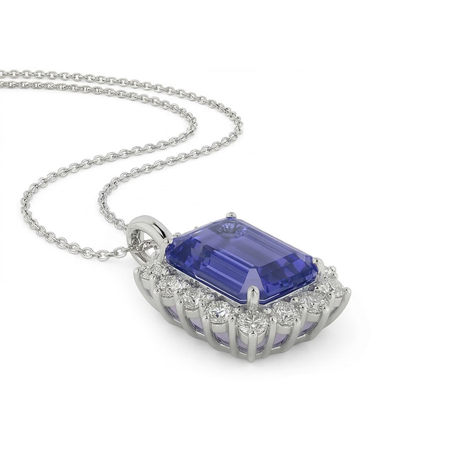 IGI CERTIFIED Heirloom Halo Emerald Sapphire Pendant
