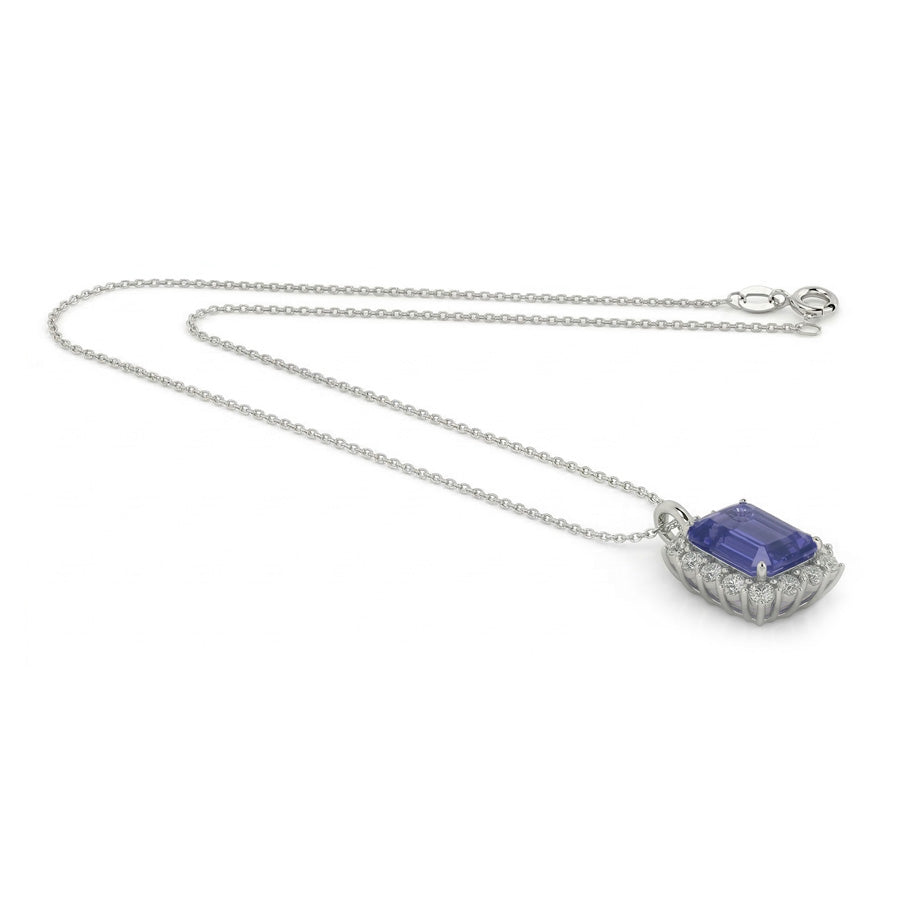 IGI CERTIFIED Heirloom Halo Emerald Sapphire Pendant