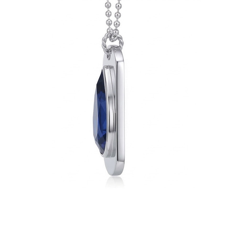 IGI CERTIFIED Men’s Sapphire Dog Tag Pendant