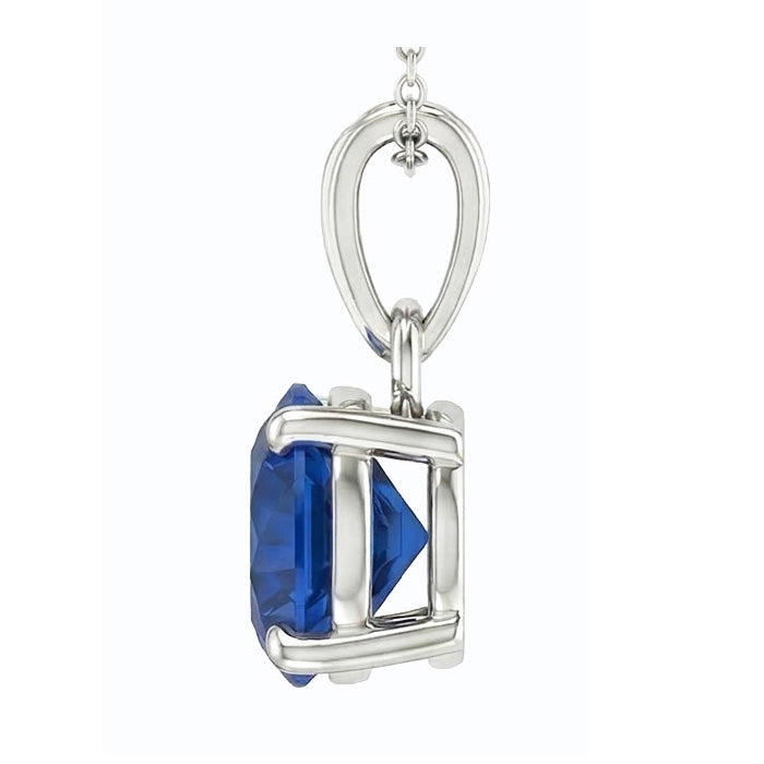 IGI CERTIFIED Solitaire Pendant Round Ceylon Color Sapphire 4 Prong Set 3 Carats Jewelry