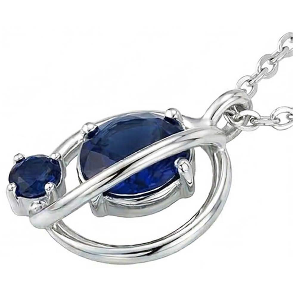 IGI CERTIFIED White Gold Ceylon Color Sapphire Pendant 9.50 Carats