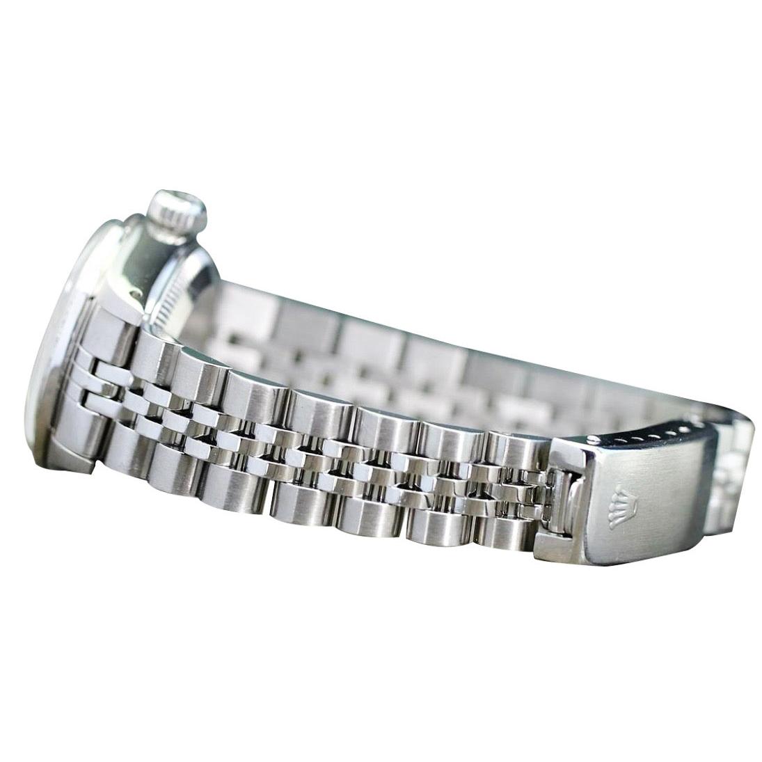 Rolex Ladies Datejust Watch Stainless Steel Diamond Dial Bezel