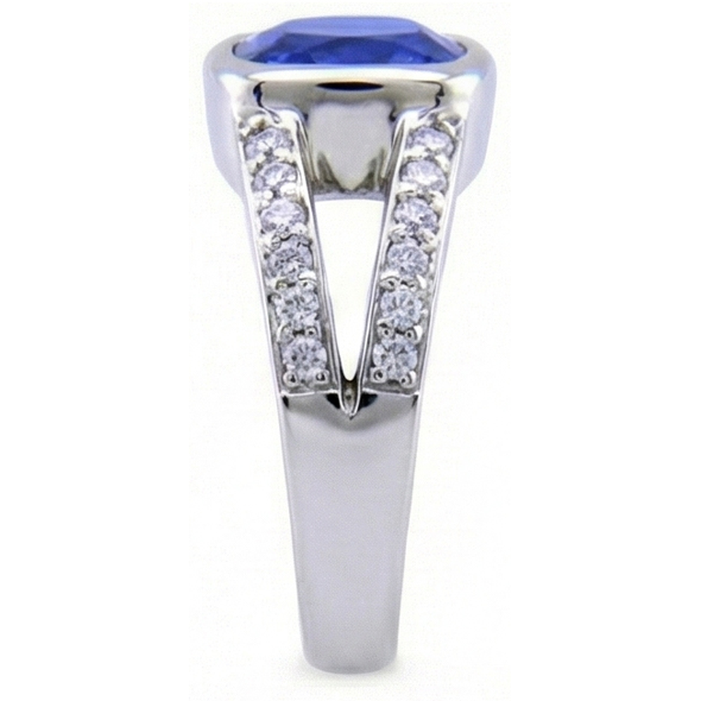 Kashmir Sapphire And Natural Earth Mined Diamond Ring White Gold 14K 4.5 Carats