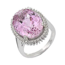 Kunzite Diamond Engagement Ring