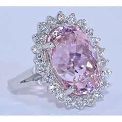 Kunzite Stone Diamond Ring For Sale