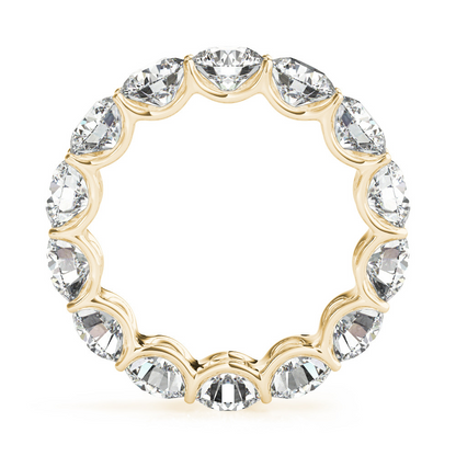 Lab Grown Diamond Band Eternity Round Cut Yellow Gold 5.60 Carat Prong Set