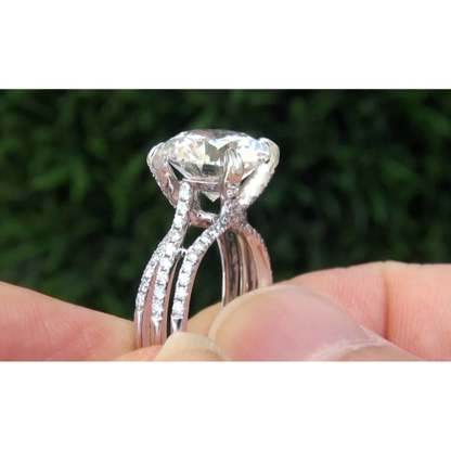 Lab Grown Diamond Engagement Ring  9.30 Carats Split Shank Claw Setting Jewelry