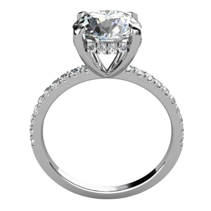 Lab Grown Diamond Solitaire Ring With Accents 8.90 Carats