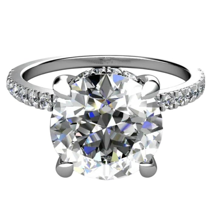 Lab Grown Diamond Solitaire Ring With Accents 8.90 Carats