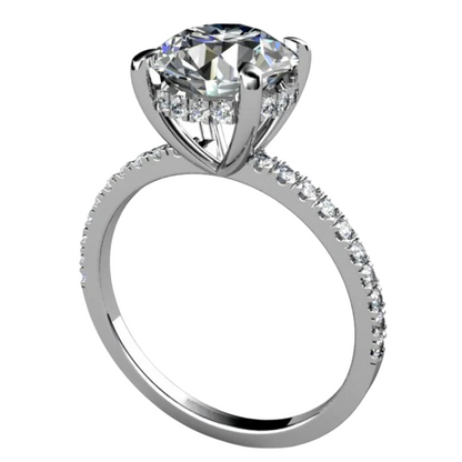 Lab Grown Diamond Solitaire Ring With Accents 8.90 Carats
