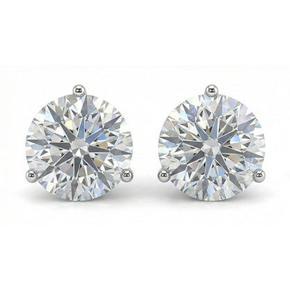 Lab Grown Diamond Stud Earrings 2 Carats Women CERTIFIED Jewelry White Gold 14K
